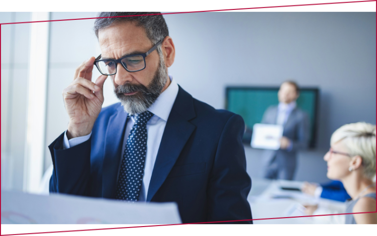 business colleagues in conference meeting room during presentation