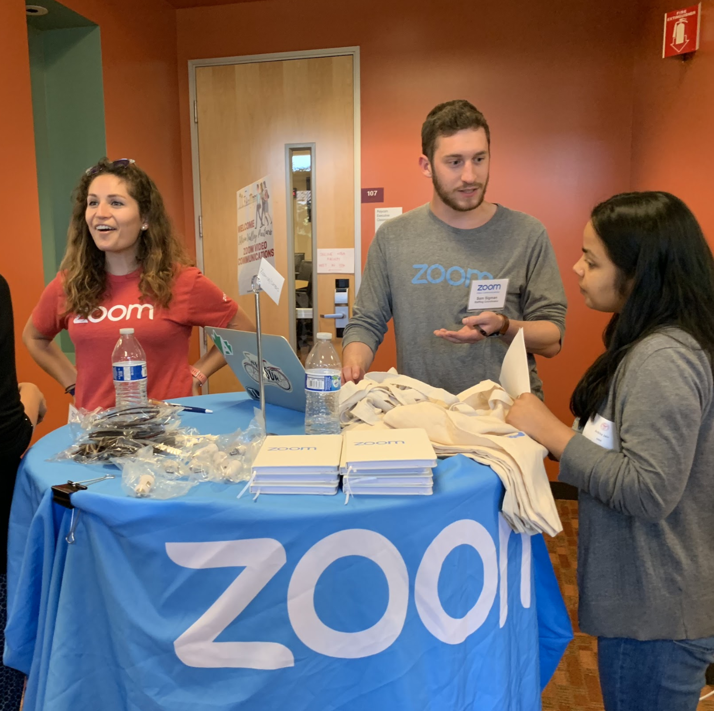 Students at a career fair 