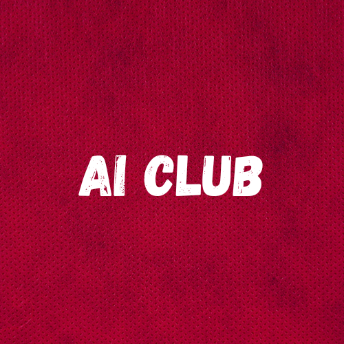 Red square with white letters in the middle that say 