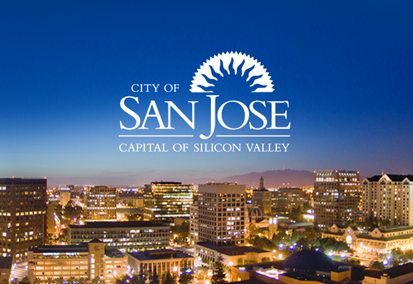 City of San Jose downtown at night