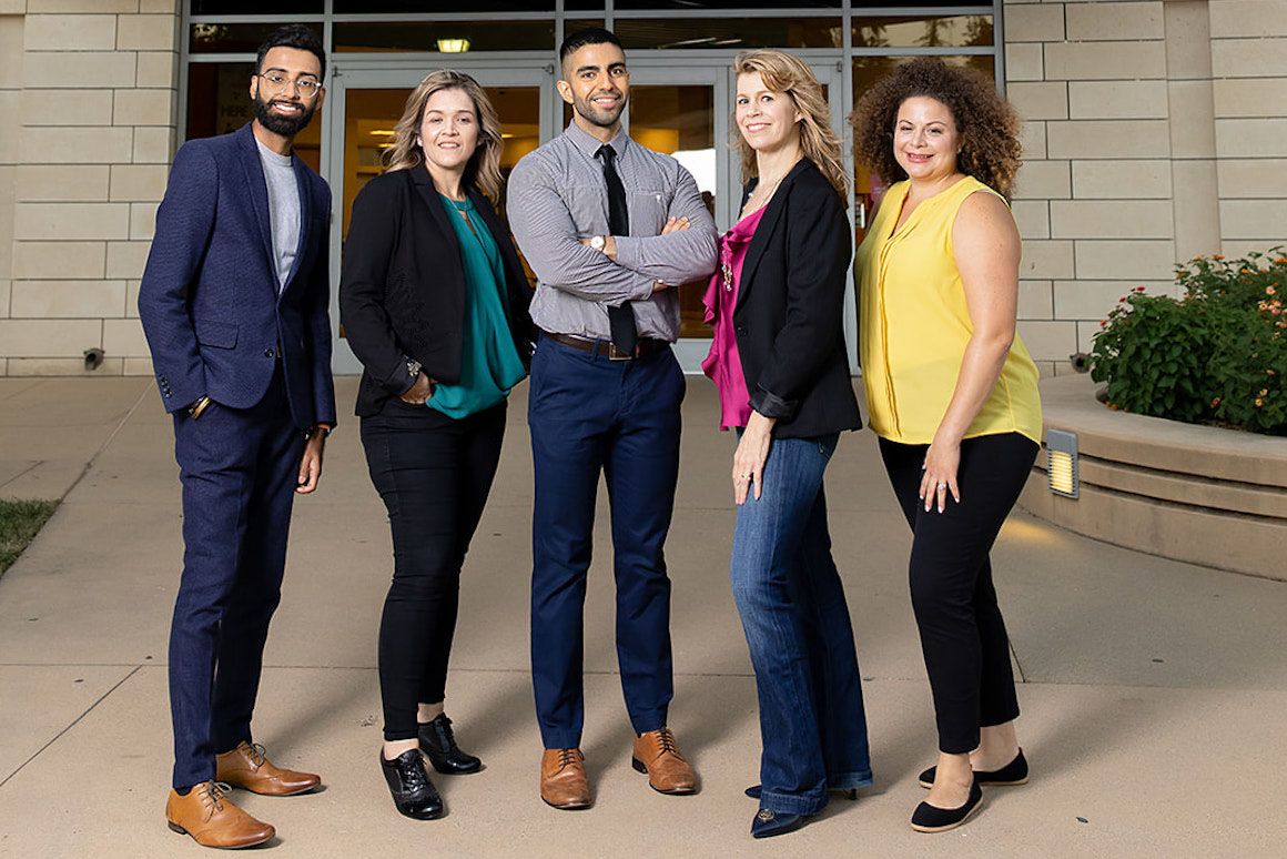Students gathered in front of Lucas Hall