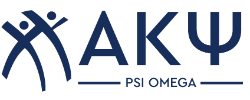 AKPsi navy blue logo with the initials '???' and the word 