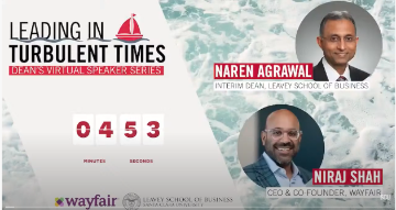 Image of social ad regarding Niraj Shah speaking appearance