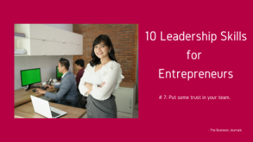 Photo of Business Owner with caption 10 Leadership Skills for Entrepreneurs