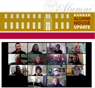 Alumni Association members on a Zoom call.