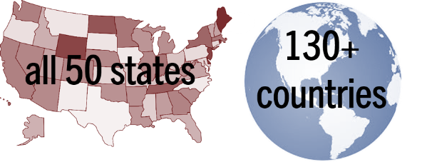 Alumni Demographics 50 states 130 countries