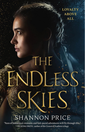 A young woman with braided hair and an ornate golden dress that looks like dragon scales. She looks off to the side. Overlaid text reads 