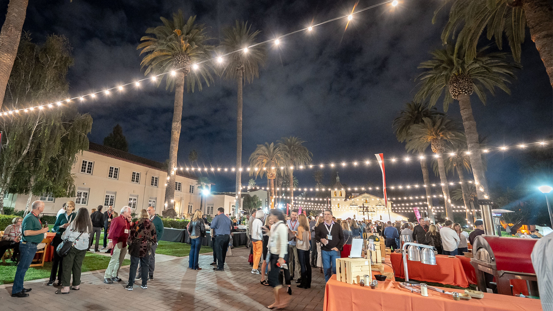 Abby Sobrato Mall lit up and crowded for the all class block party