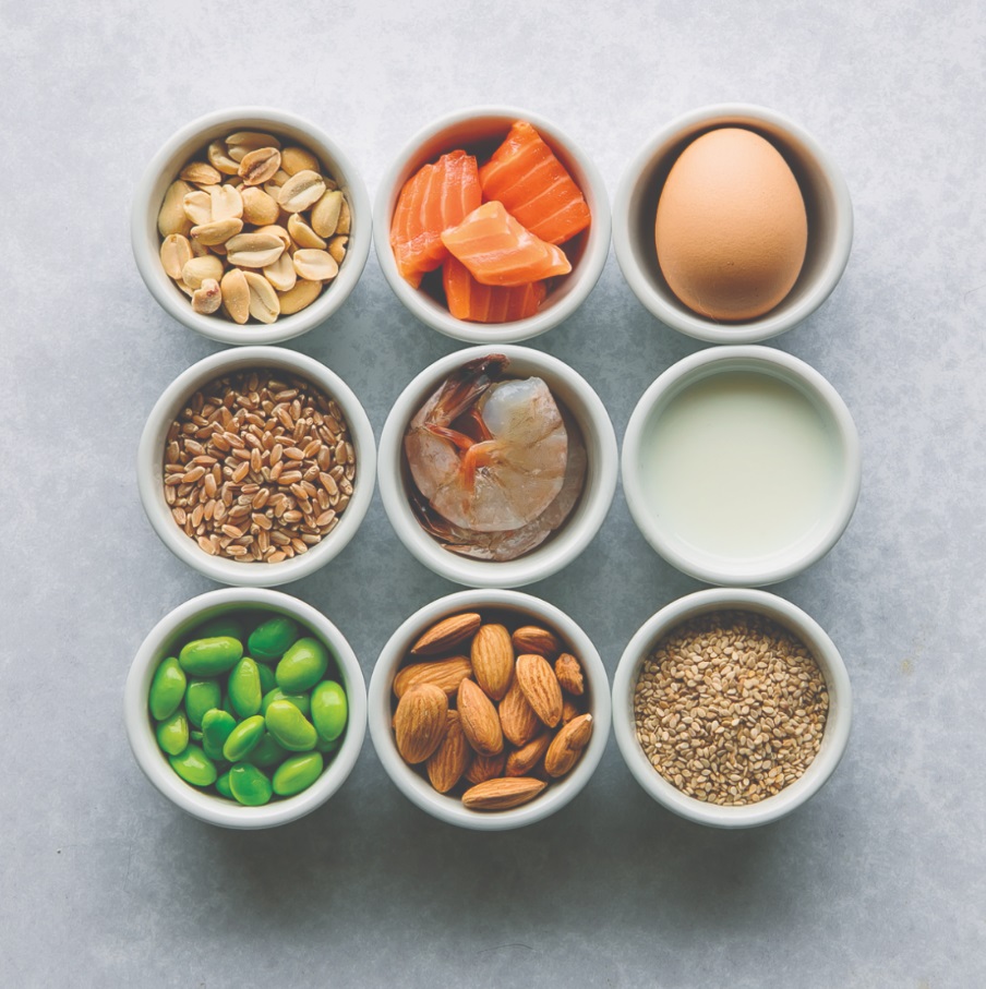 Image of top 9 food allergins.