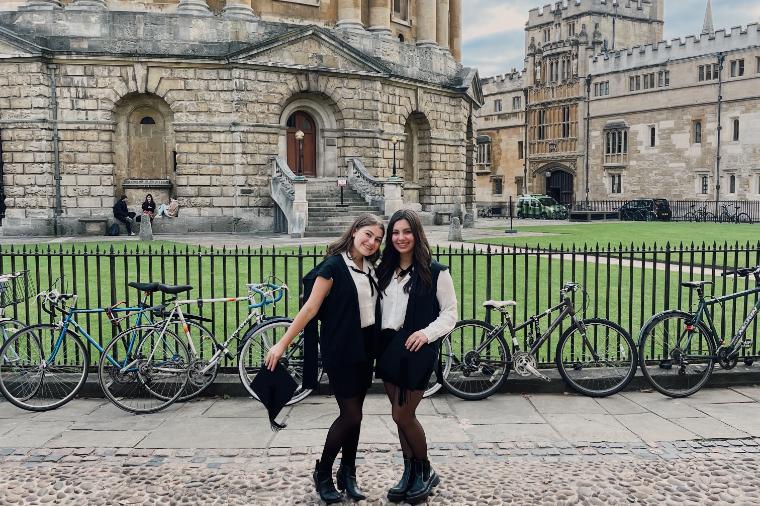 Students in front of stone building in Mansfield