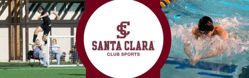Image of Women's Club Soccer and Club Swim with the Club Sports logo in the middle