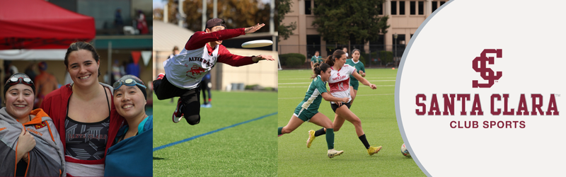 Club swimming, Men's ultimate, and Women's Club Soccer with CS Logo