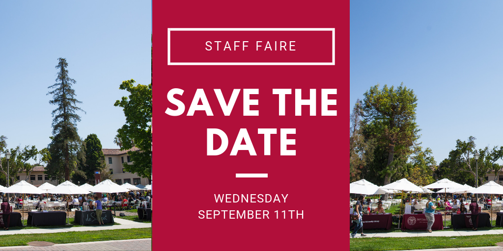 Staff Faire Save the Date, Monday, October 9, 12–1:30 PM.