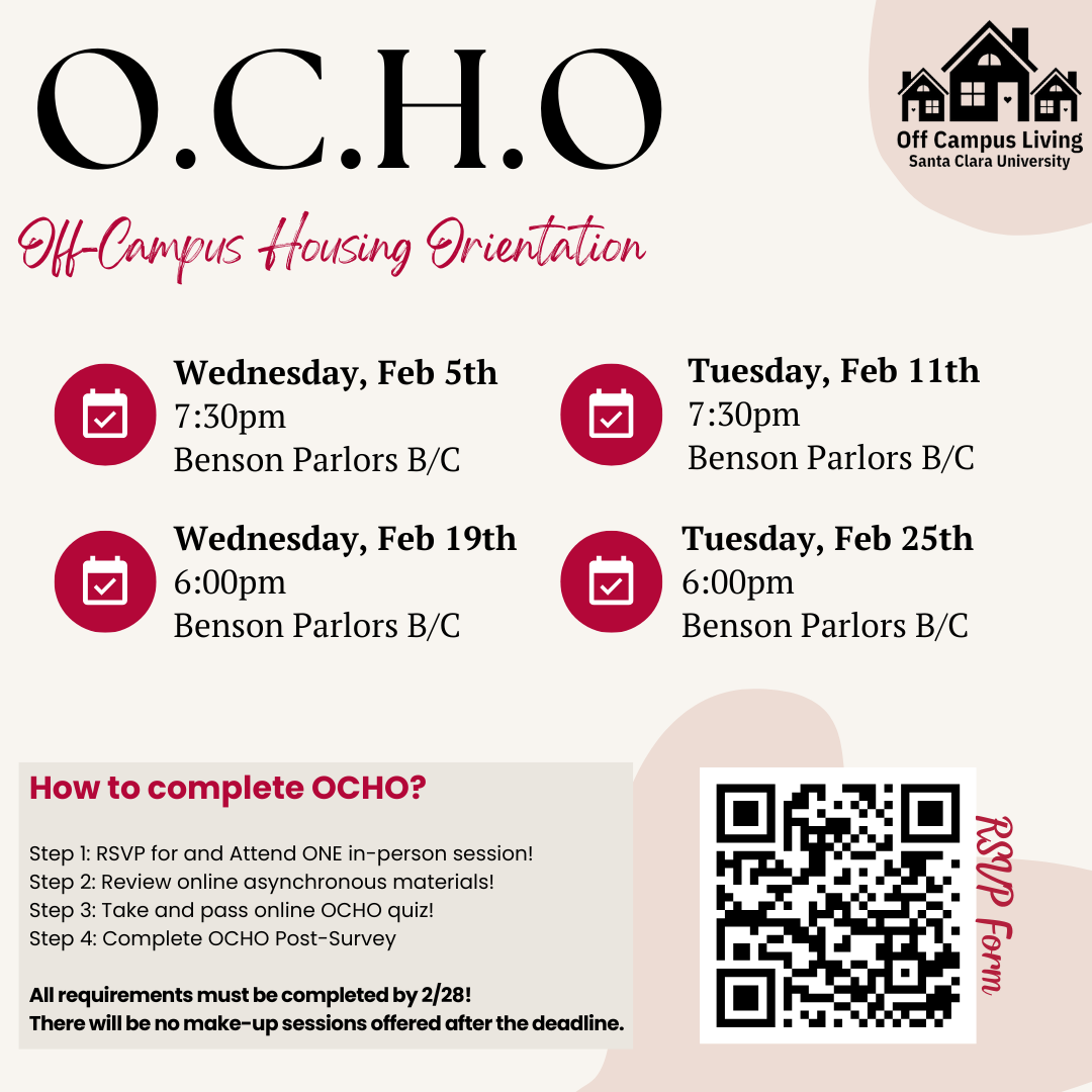 Picture listing the OCHO 2025 Schedule