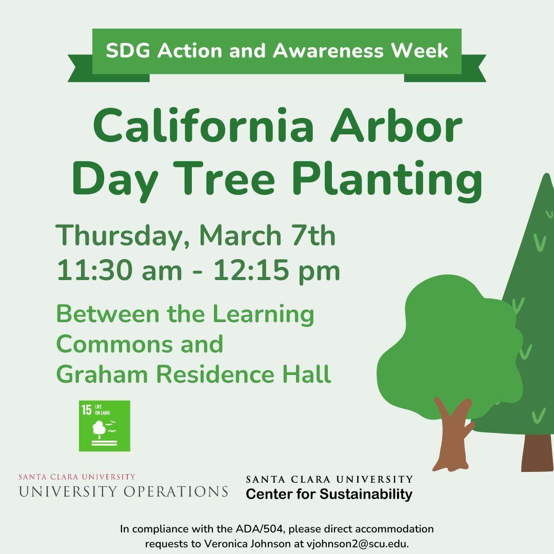 Two green trees next to event details