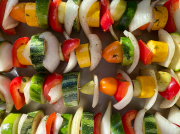 Grilled Summer Veggie Kebabs. Photo by Anna Kanaley