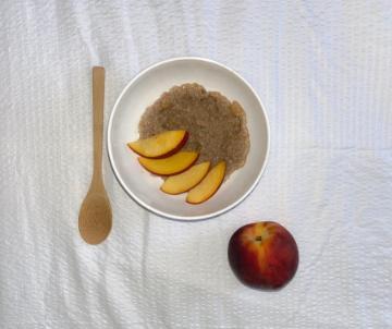 Peach Oatmeal. Photo by Alexandria Perez.
