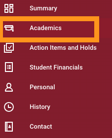 Workday Academics tab