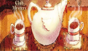 A large teapot and two steaming teacups on saucers.