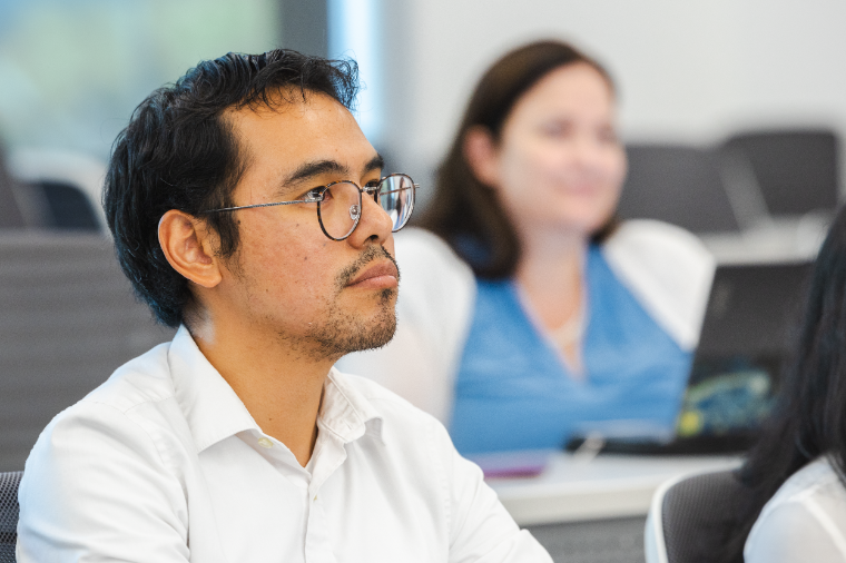 Student listening in class
