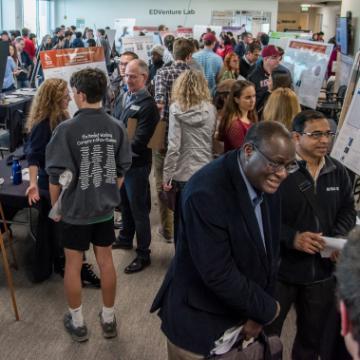 Visitors enjoy the inaugural School of Engineering Research Showcase