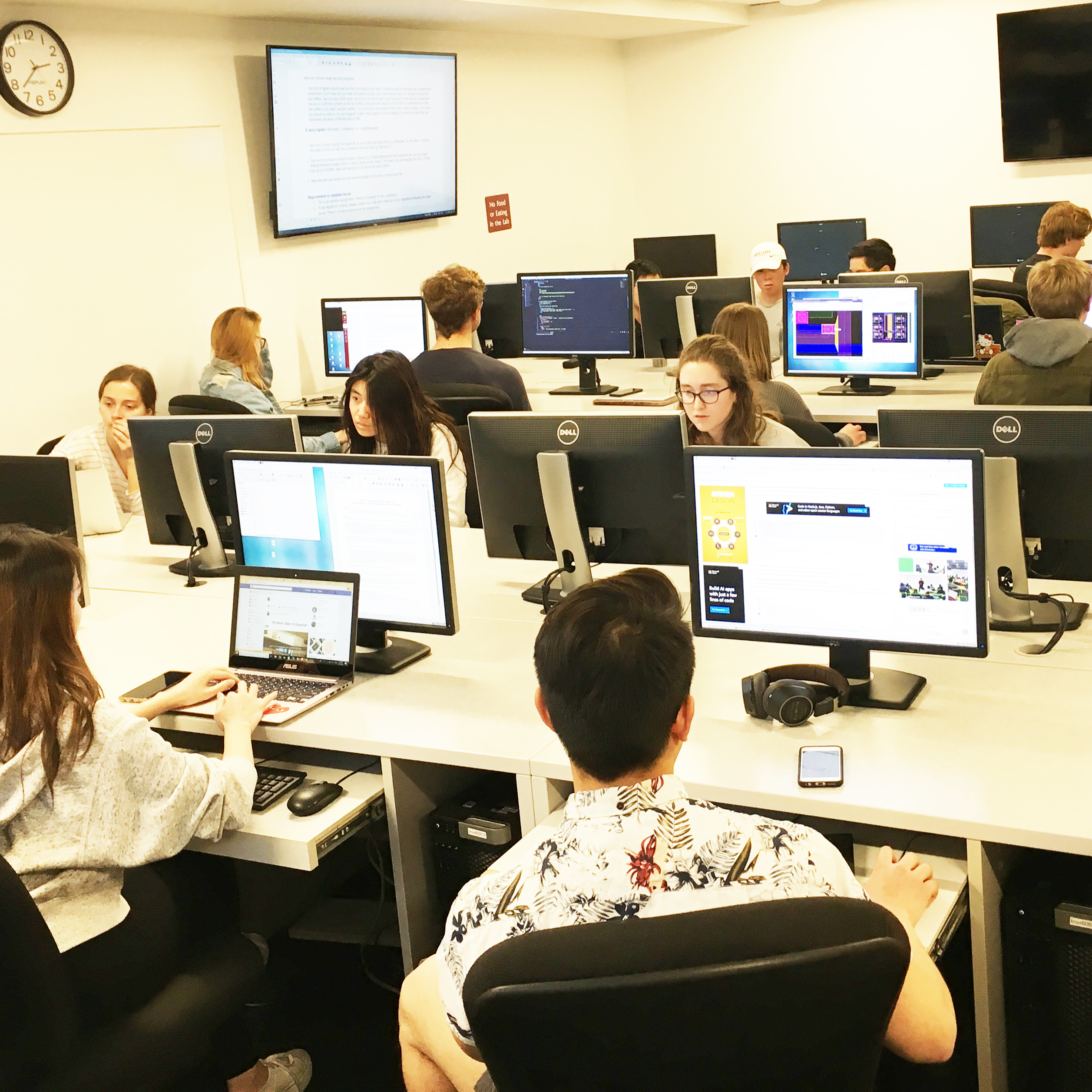 Students in a computer engineering lab