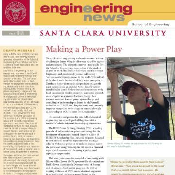 Cover of Fall 2018 SCU Engineering News