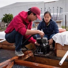 Students working on solar power