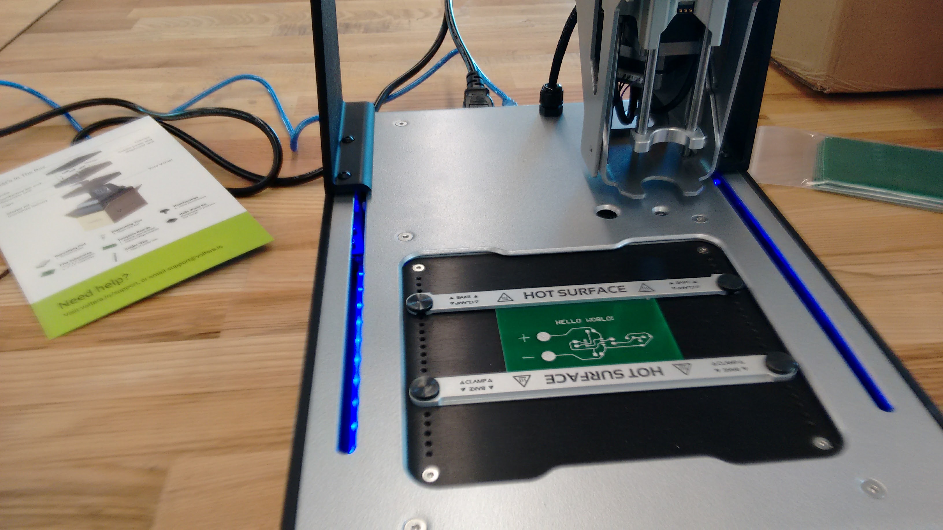 Voltera in the process of printing a circuit board