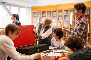 Faculty and Students in the Reading Room 